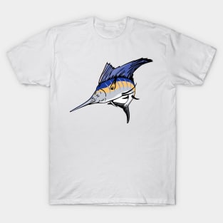 Billfish Jumping Side Retro T-Shirt